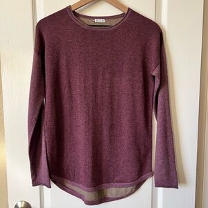 Smartwool Purple and Grey Women’s Colorblock Sweater Base Layer Small